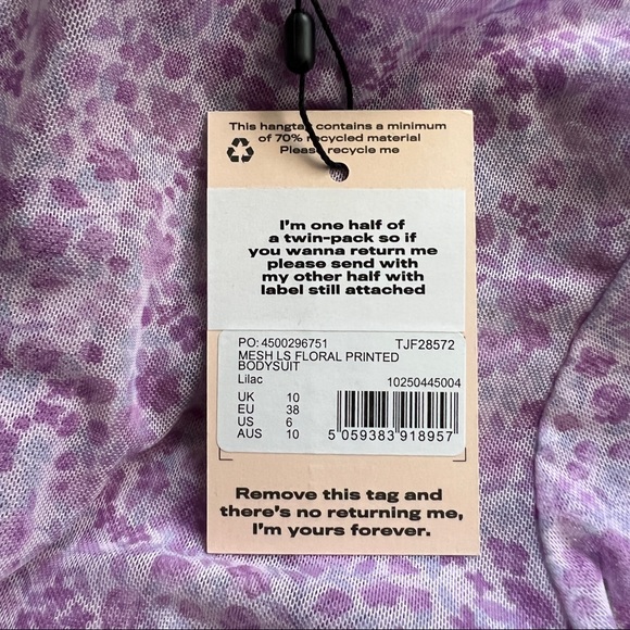 Mesh Floral Long Sleeve Bodysuit Top - Picture 8 of 9